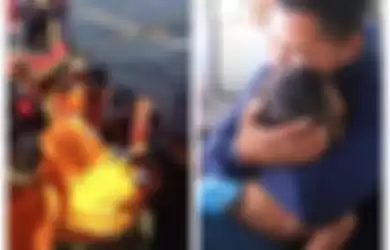 Tangis keluarga pecah melihat sang anak sudah meninggal karena tenggelam di Sungai Mahakam