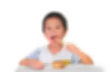 Ilustrasi anak makan