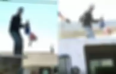 Video momen menegangkan terjadi saat seorang pria melemparkan seorang bayi perempuan dari atap rumahnya saat dikepung polisi.
