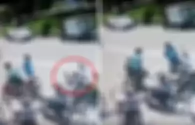 Aksi pencurian motor yang terekam video CCTV. 