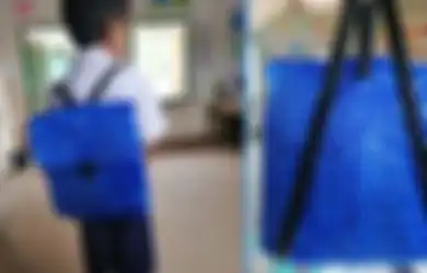 Tak Cukup Uang, Seorang Ayah Buatkan Tas dari Tali Rafia untuk Sekolah Anaknya, Desainnya Kokoh dan Mengesankan!