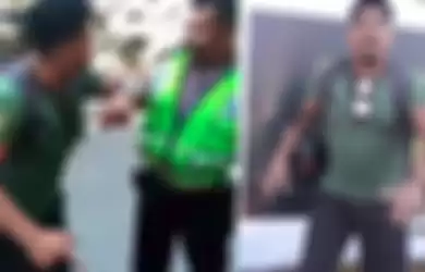 Video saat pengendara roda dua yang melawan arus beradu mulut dengan polisi.