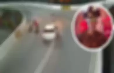 Pemotor bernama Retnoning (insert), tewas dalam kasus tabrak lari di overpass Manahan Solo, Jateng (1/7/2019)