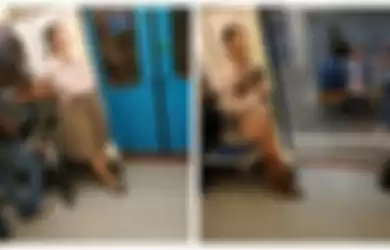 Perempuan ini angkat rok dan lepas pakaian dalamnya di hadapan pria yang tak memberinya kursi di kereta.