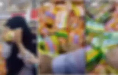 Viral video sekumpulan cewek sengaja merusak mie instan di supermarket
