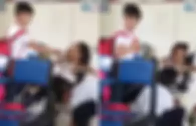 Bantu Temannya yang Difabel, Seorang Guru Ini Berhasil Rekam Video Momen Manis yang Dibuat Dua Siswa