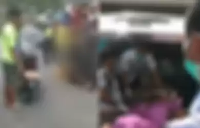 Cuplikan video saat korban tergeletak di tepi jalan dan dibawa ke rumah sakit dalam kondisi meninggal dunia. 