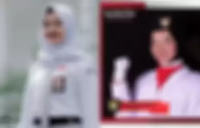 Salma El Mutafaqqiha, dara cantik asal Boyolali pembawa bendera merah putih perada perayaan HUT ke-74 RI.