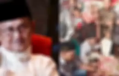 Kolase foto BJ Habibie dan kondisi makamnya.