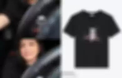 Nagita Slavina kenkaan kaus oblong mewah koleksi Betty Boop Embroidery T-shirt dari brand Saint Laurent