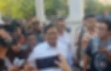 Prabowo Subianto setelah menemui Presiden Joko Widodo
