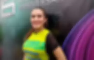 Liza Natalia saat dijumpai Grid.ID saat car free day di kawasan Sudirman, Jakarta Pusat, Minggu (27/10/2019).