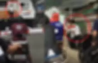 Sebuah video yang memperlihatkan seorang masinis keluar dari lokomotif saat kereta berhenti di perlintasan, lalu jajan ke warung.