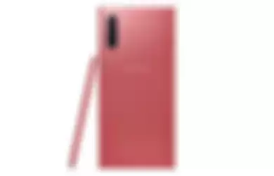 Sisi belakang GalaxyNote10 warna Aura Pink