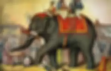 Ilustrasi gajah sirkus