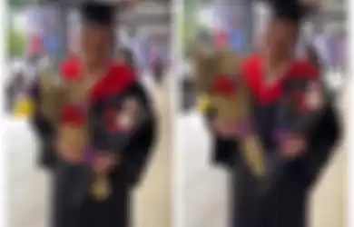 Hadiri Wisuda Anaknya, Sang Ayah yang Tak Pernah Merasakan Diwisuda Ingin Coba Baju Toga Milik Anaknya: Apa Boleh Saya Mencobanya, Ayah Belum Pernah Pakai, Netizen: Toga Keberhasilan Orangtua