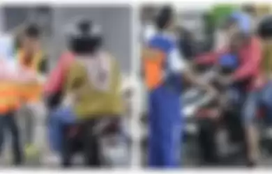 Sudah Nerobos Palang Kereta Api, Pengendara Motor ini Masih Saja Neka Melawan Arus Sambil Marah-marah, Netizen: Udah Bawa Anak, Melanggar Aturan, Marah-marah Pula!