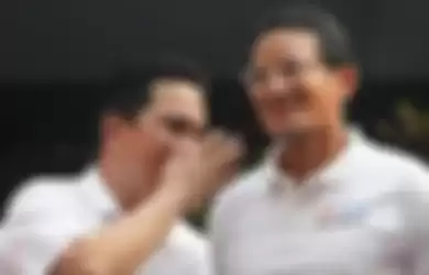 Sandiaga Uno saat bertemu Erick Thohir