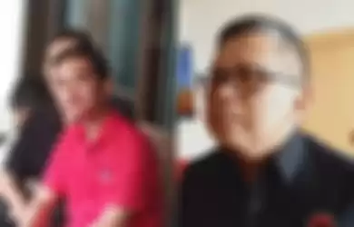 Gibran (kiri) dan  Sekjen PDIP Hasto Kristiyanto (kanan)