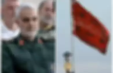 Iran kibarkan bendera merah pertanda balas dendam terhadap AS atas kematian Soleimani akan segera dilakukan.