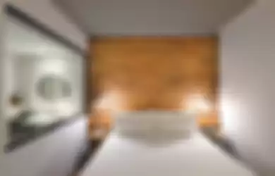 Inspirasi kamar hotel dengan tipe kasur double bed.