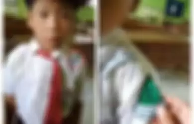 Viral Video Seorang Anak SD Pakai Seragam dengan Logo Terbalik, Rupanya Ada Kisah Menyedihkan Dibaliknya...