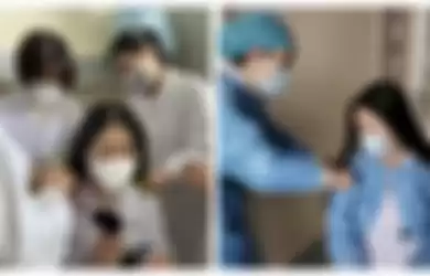 Para perawat di Wuhan saling bantu untuk memotong rambut perawat yang lain