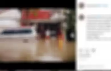 Tak hanya Nycta Gina, sang suamipun ikut mengeluh atas banjir yang menggenangi rumah mereka