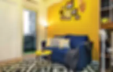 Ilustrasi penataan apartemen dengan olah warna. 