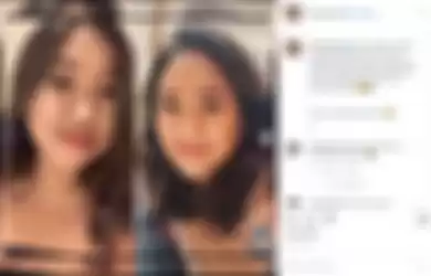 Kiky Saputri membandingkan foto dirinya dengan Sherina Munaf.
