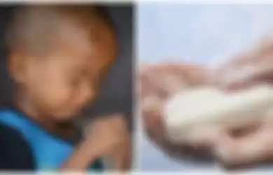 Seorang anak terpaksa makan sabun karena keterbatasan ekonomi