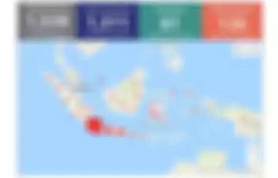 Peta penyebaran covid-19 di Indonesia per Selasa (31/3/2020) sore. 