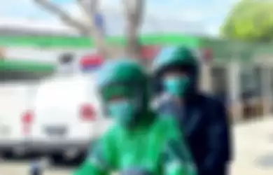 Driver GrabBike yang disiapkan untuk para tenaga medis selama masa pandemi Covid-19