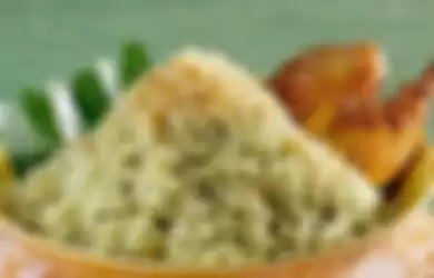 Inilah resep nasi hijau teri.