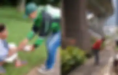 'Yang Sedang Kesusahan Bukan Ojol Saja', Saat Kesulitan Akibat Wabah Corona Tak Menghalangi Pengemudi Ojek Online untuk Berbagi dengan Sesama, Aksinya Tuai Pujian