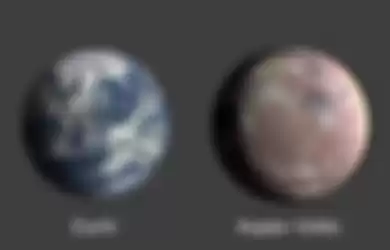 Ilustrasi planet bumi dan planet yang ditemukan oleh ilmuwan antariksa