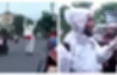 Viral Pria Berpakaian APD Lengkap Protes di Tengah Jalanan Sambil Teriak: Kalian Mau Keluar? Terserah!