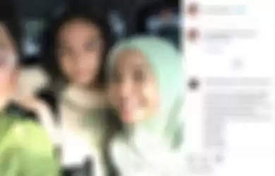 Engku Emran berfoto bersama Laudya Cynthia Bella dan sang anak 