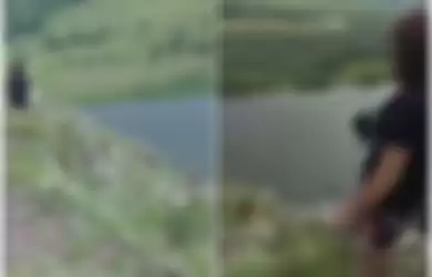 Detik-detik wanita tergelincir dari tebing setinggi 50 meter saat hendak selfie.
