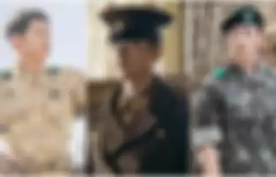 Aktor Korea Selatan saat berakting dengan seragam militer dalam sebuah drama