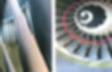Sisa benang layang-layang yang tersedot mesin pesawat di Bandara Soekarno-Hatta