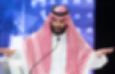 Putra Mahkota Arab Saudi Mohammed bin Salman saat berpidato di forum investasi internasional, Future Investment Initiative (FII) di Riyadh, Rabu (24/10/2018)