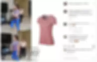 Penampakan kaus yang dipakai Nagita Slavina untuk menari zumba ini dibanderol dengan harga Rp 500 ribu hingga sukses curi perhatian netizen