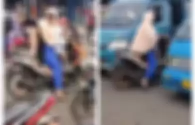 Emak-emak Raja Jalanan! Ditegur Gegara Bikin Macet Ketika Naik Motor Lawan Arus, Seorang Wanita yang Lagi Bawa Anak ini Malah Langsung Ngamuk: Apa! Elu Siapanya Gua!