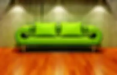 Ilustrasi pelapis sofa dari kulit sintetis dengan warna cerah.