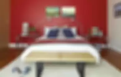 Ilustrasi kamar tidur merah