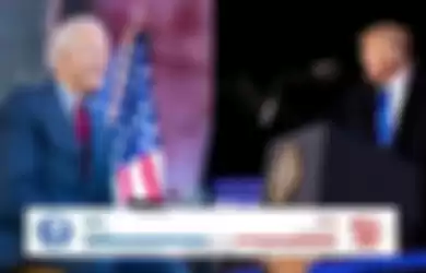 Kandidat Presiden dari Partai Demokrat Joe Biden dan Senator AS dan kandidat Wakil Presiden, Kamala Harris di Wilmington, Delaware, pada 5 November 2020. 