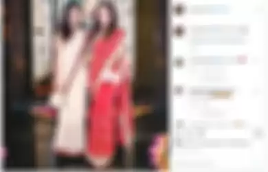 Cantiknya calon mertua Boy William pamer foto bareng Karen Vendela saat memakai Sari di perayaan Diwali,