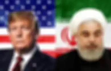 Presiden AS Donald Trump dan Presiden Iran Hassan Rouhani.