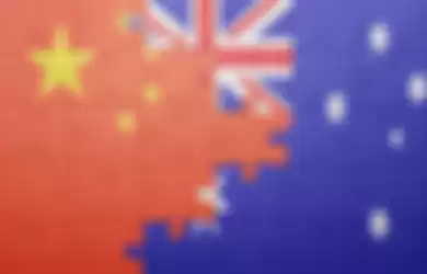 Ilustrasi bendera China-Australia